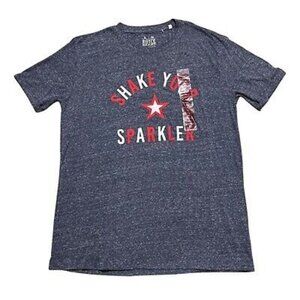 Royce Brand Womens Size XL Heather Blue “Shake Your Sparkler” Graphic Tee‎ NEW